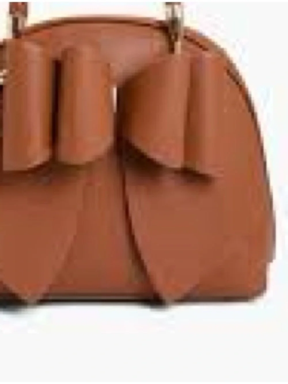 Structured Brown Top-Handle Satchel with Bow Accent NWOT